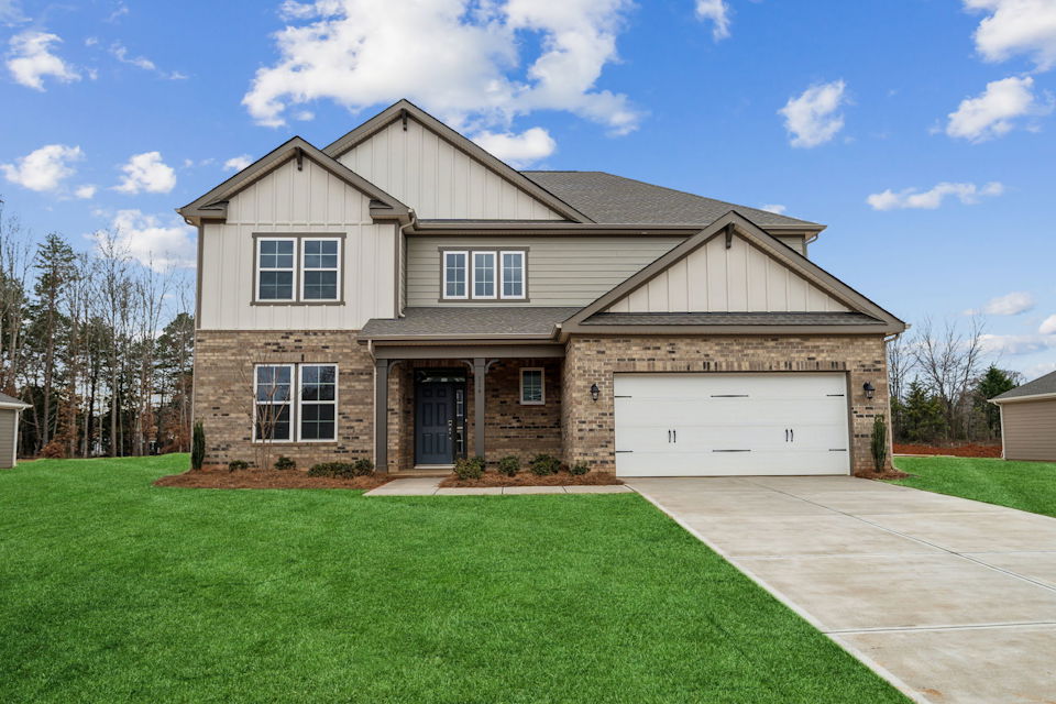 A house with a garage.