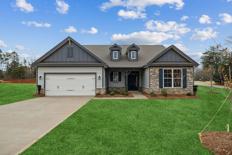 A house with a garage.