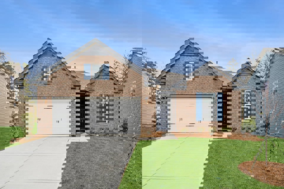 A house with a garage.