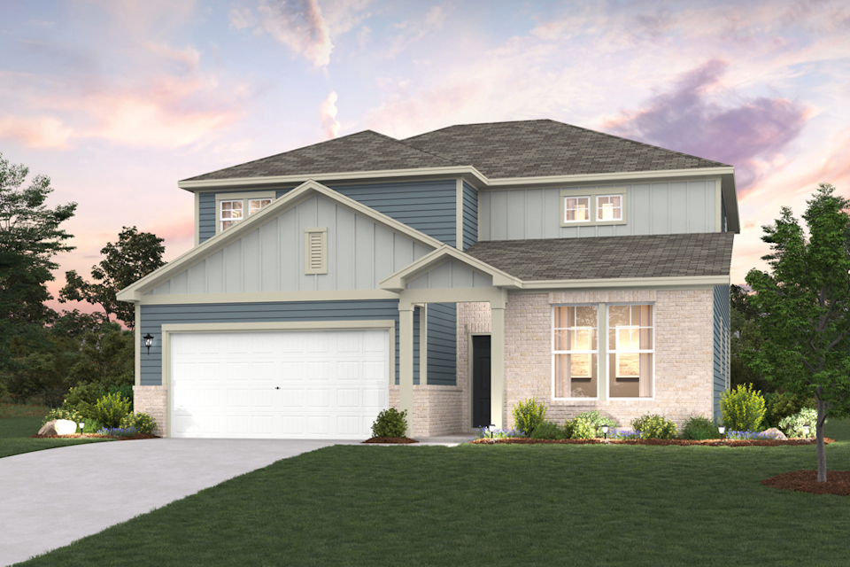 A house with a garage.