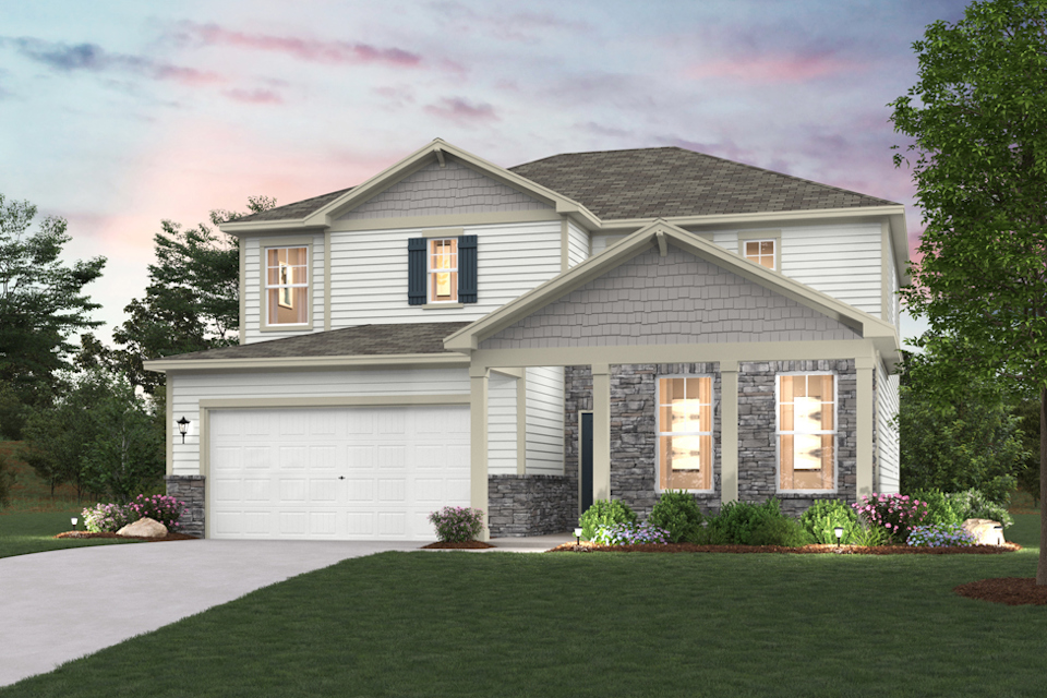 A house with a garage.