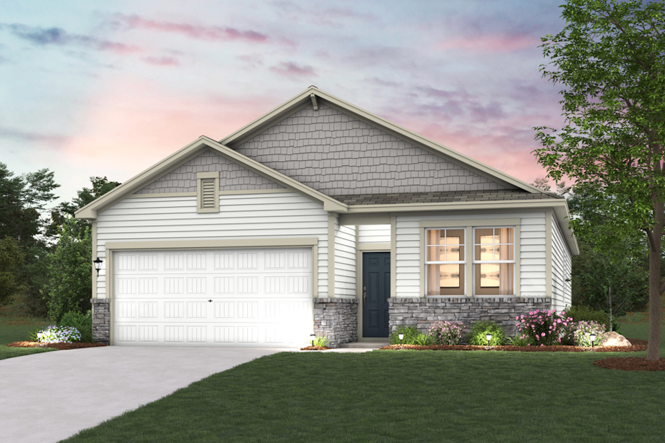 A house with a garage.