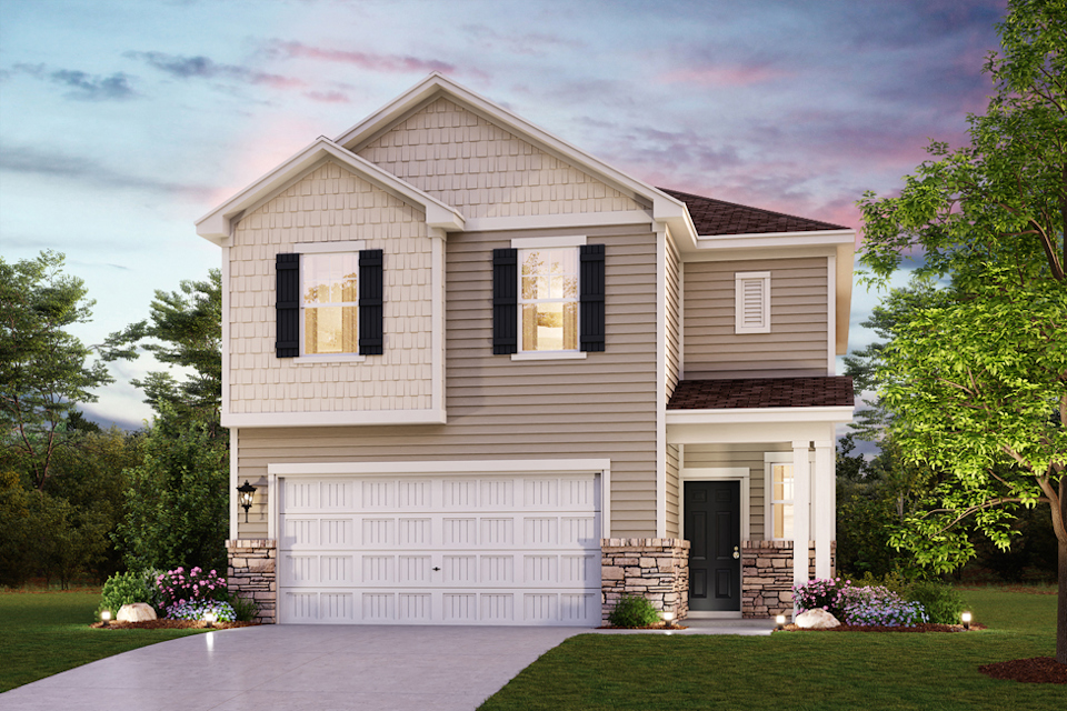 A house with a garage.
