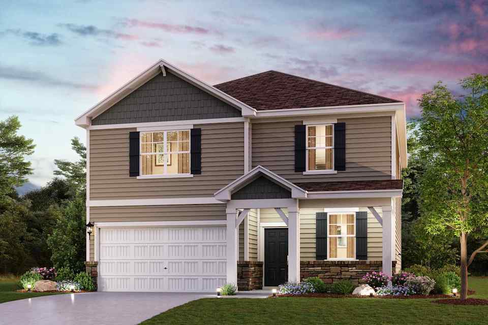 A house with a garage.