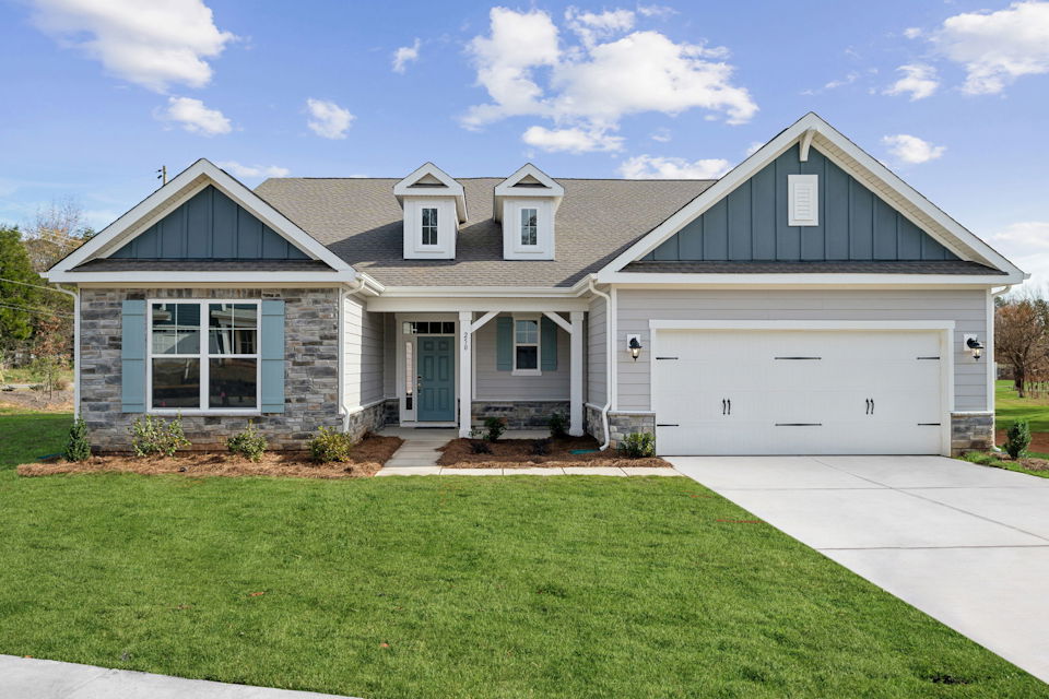 A house with a garage.