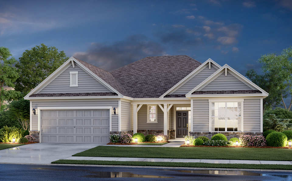 A house with a garage.