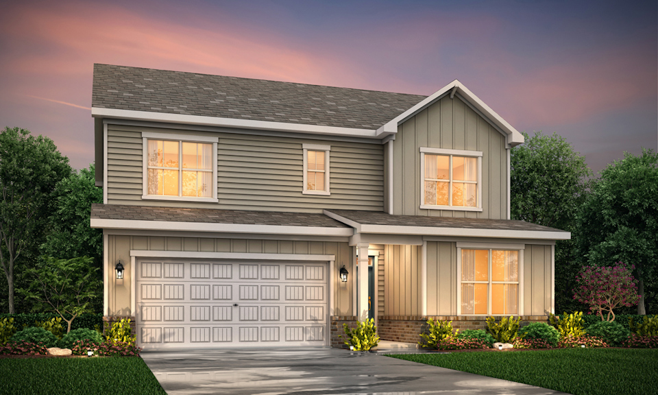 A house with a garage.