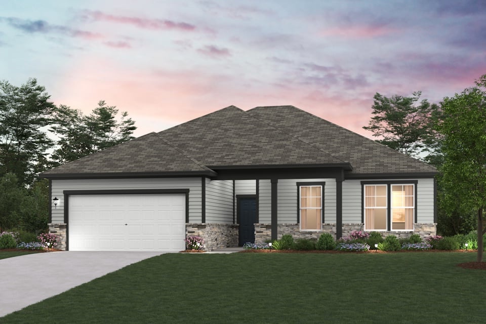 A house with a garage.