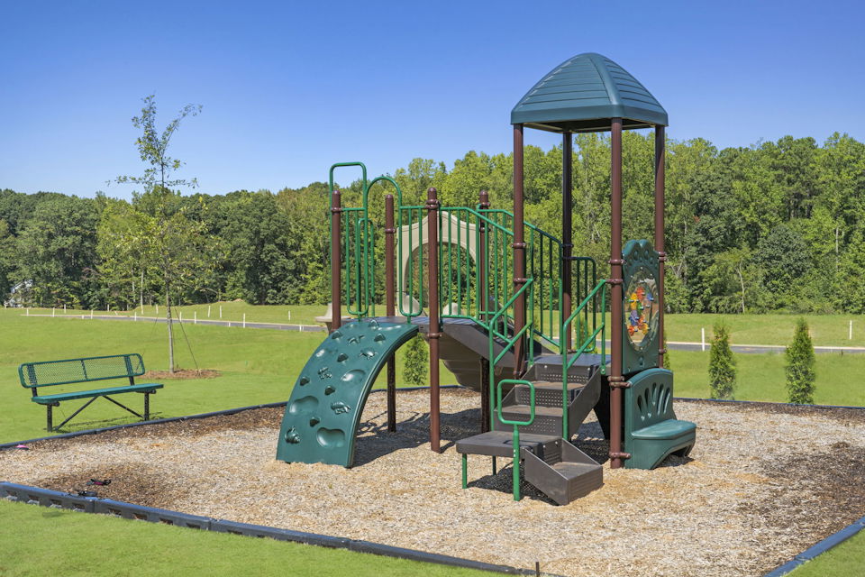 A playground with a slide.