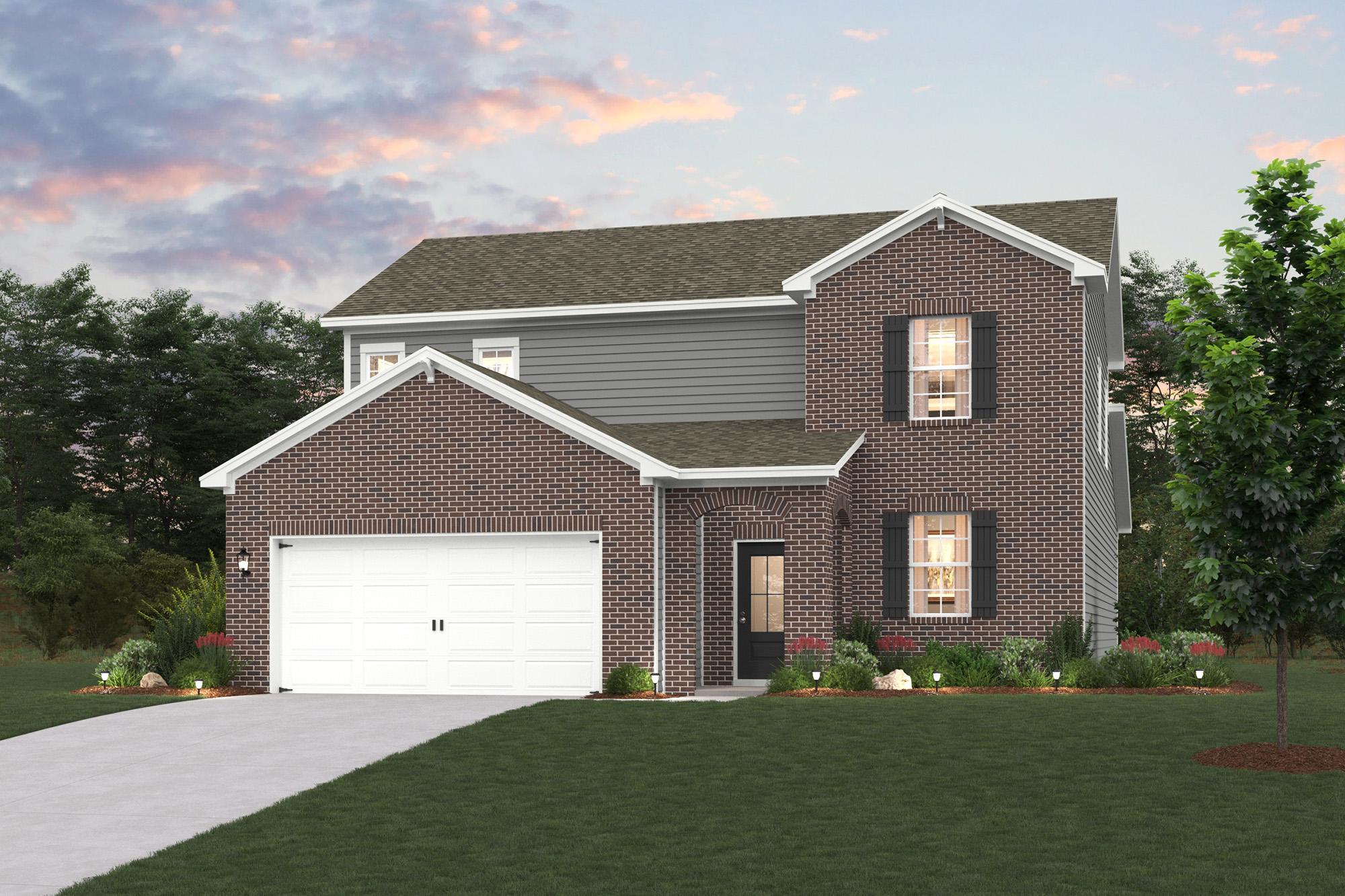 A house with a garage.