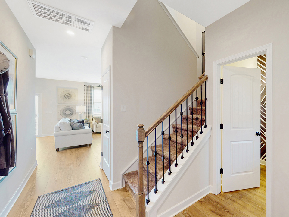 A staircase in a house.