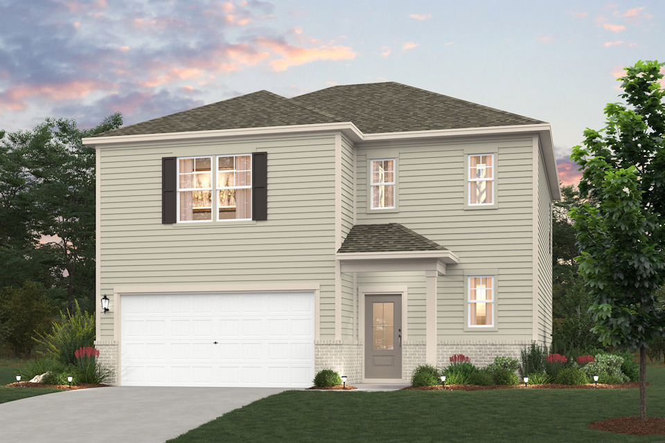 A house with a garage.