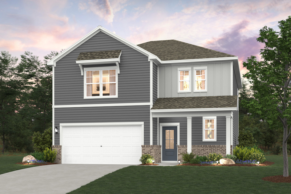 A house with a garage.