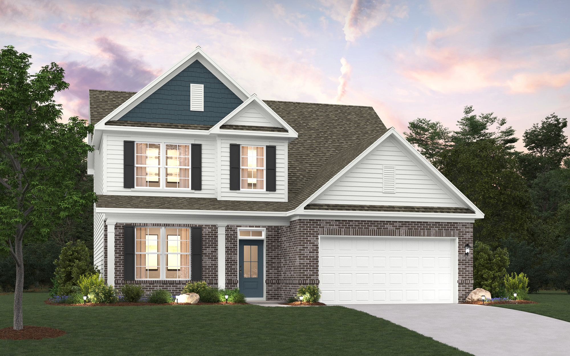 A house with a garage.