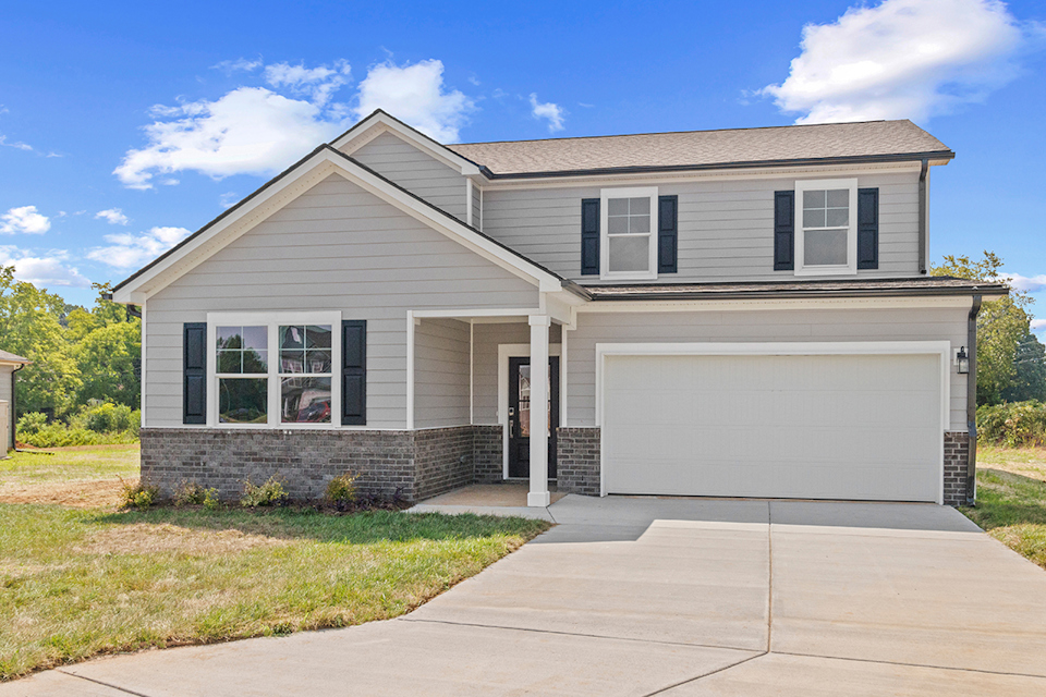 A house with a garage.