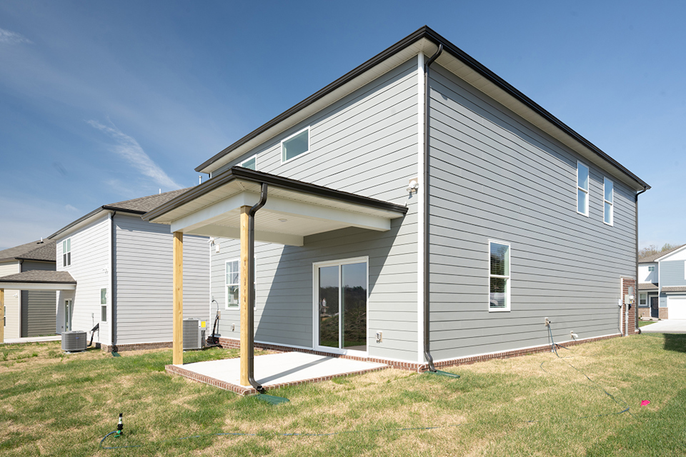 A house with a wood frame.