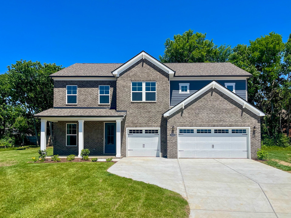 A house with a garage.