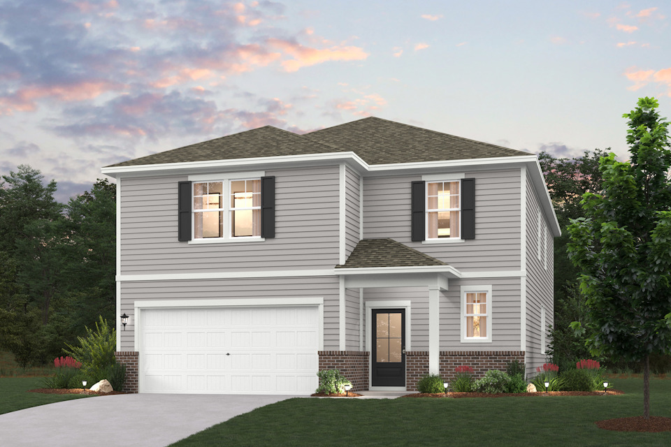 A house with a garage.