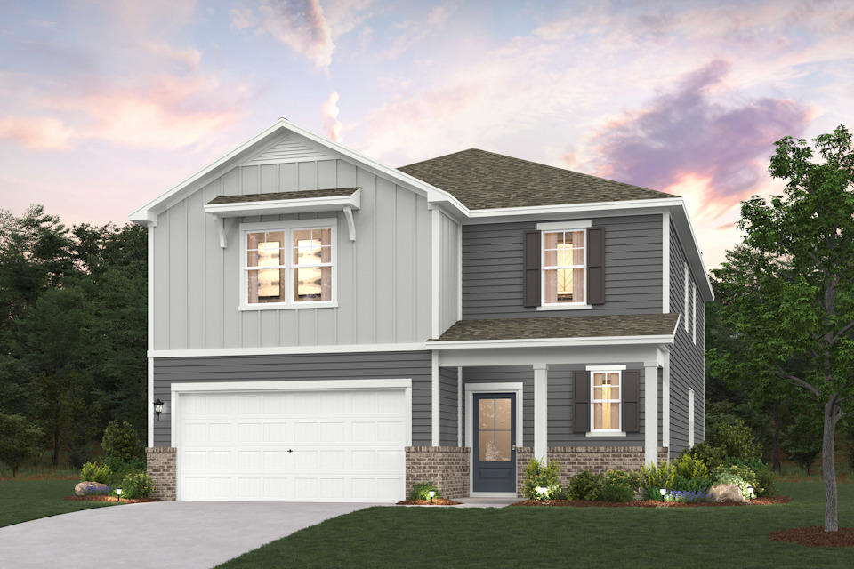 A house with a garage.