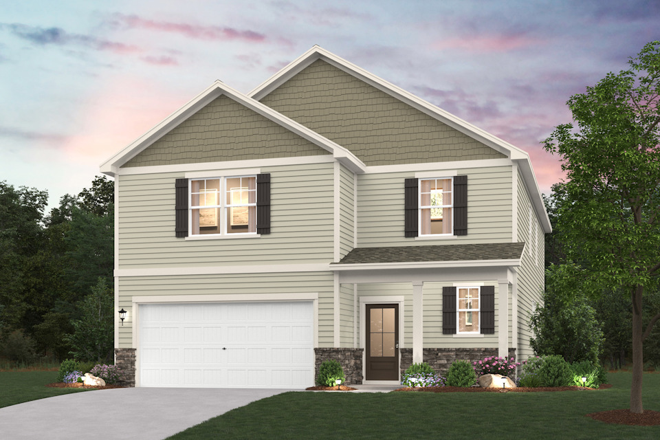 A house with a garage.