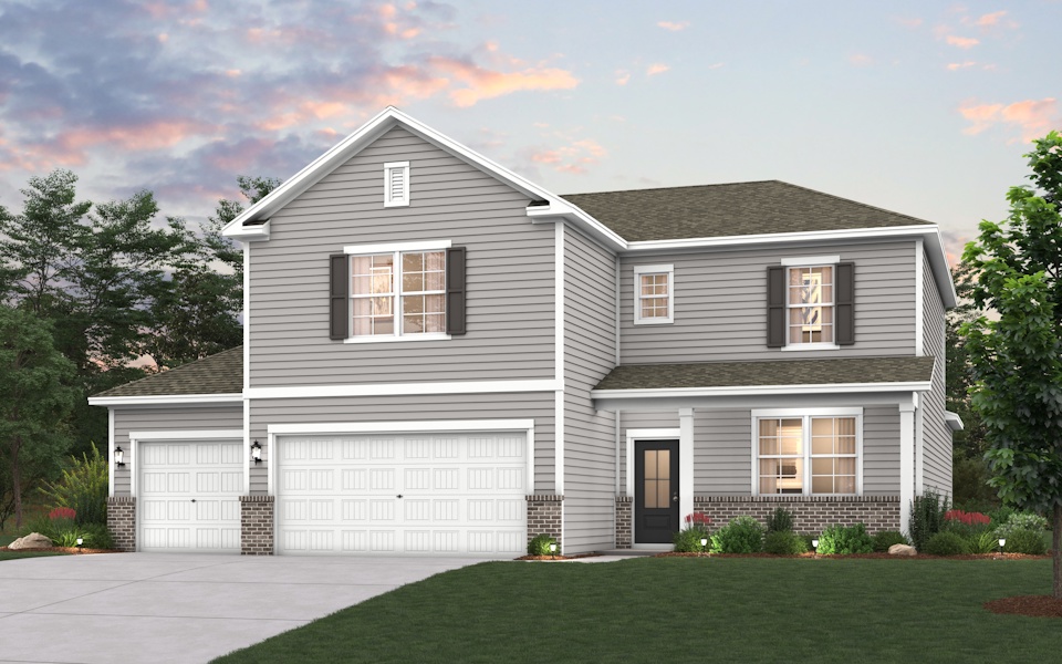 A house with a garage.