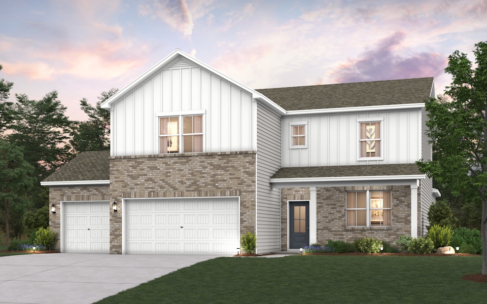 A house with a garage.