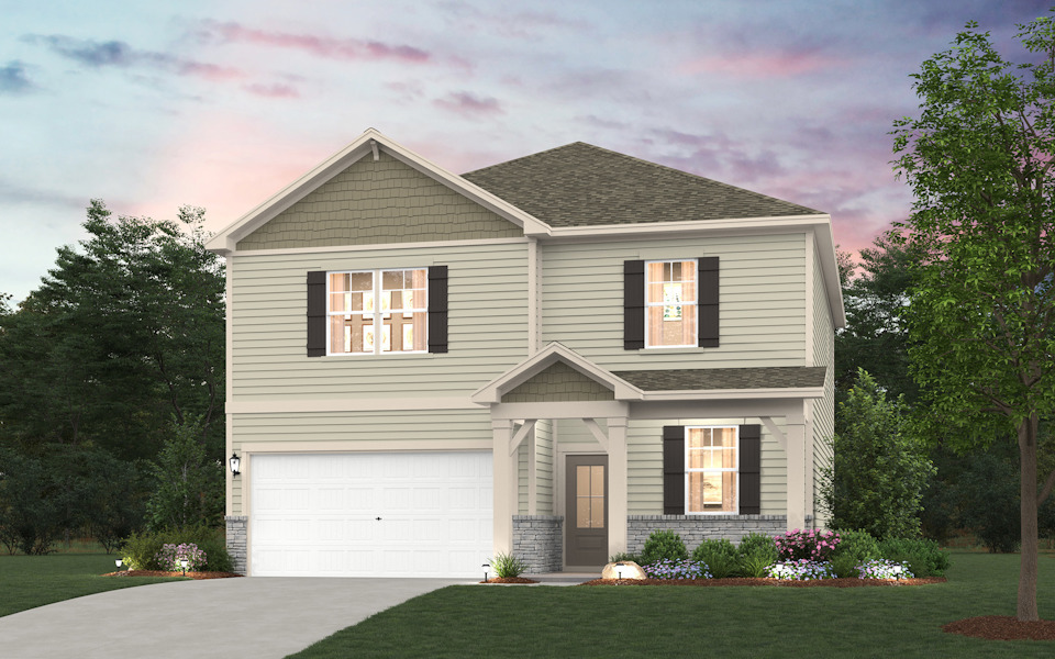 A house with a garage.