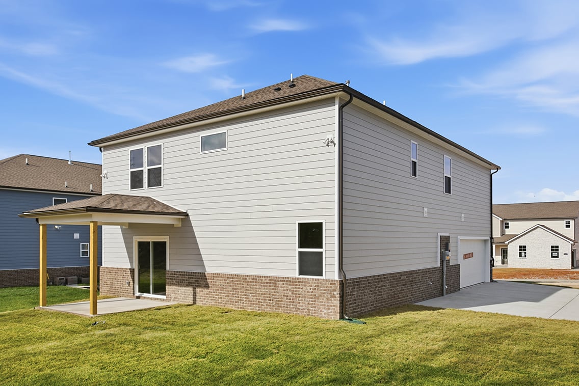 A house with a brick wall.
