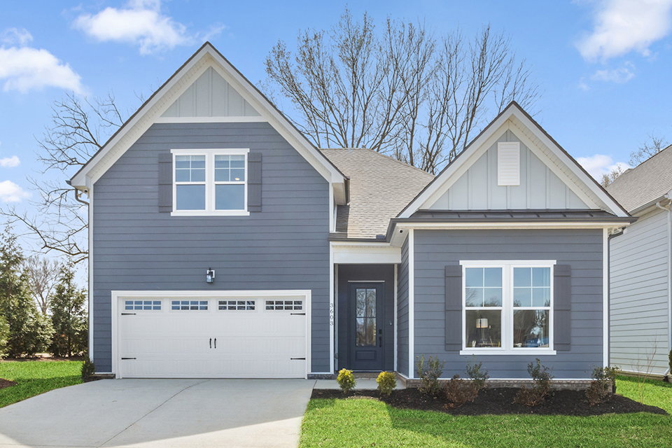A house with a garage.