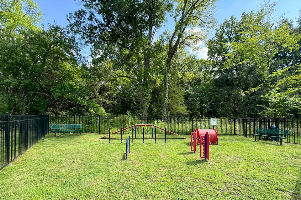 A playground with a slide.