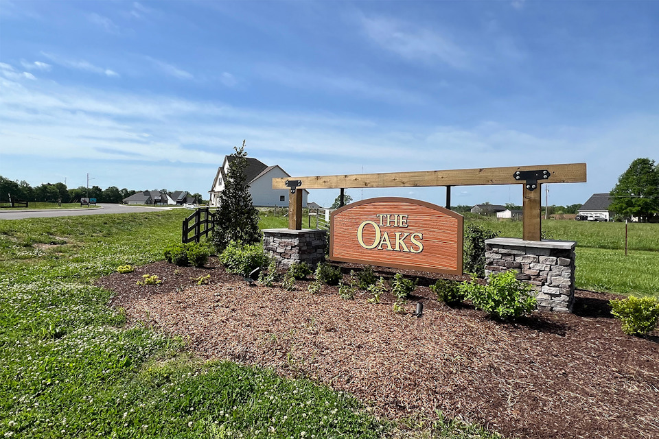 A sign in a field.