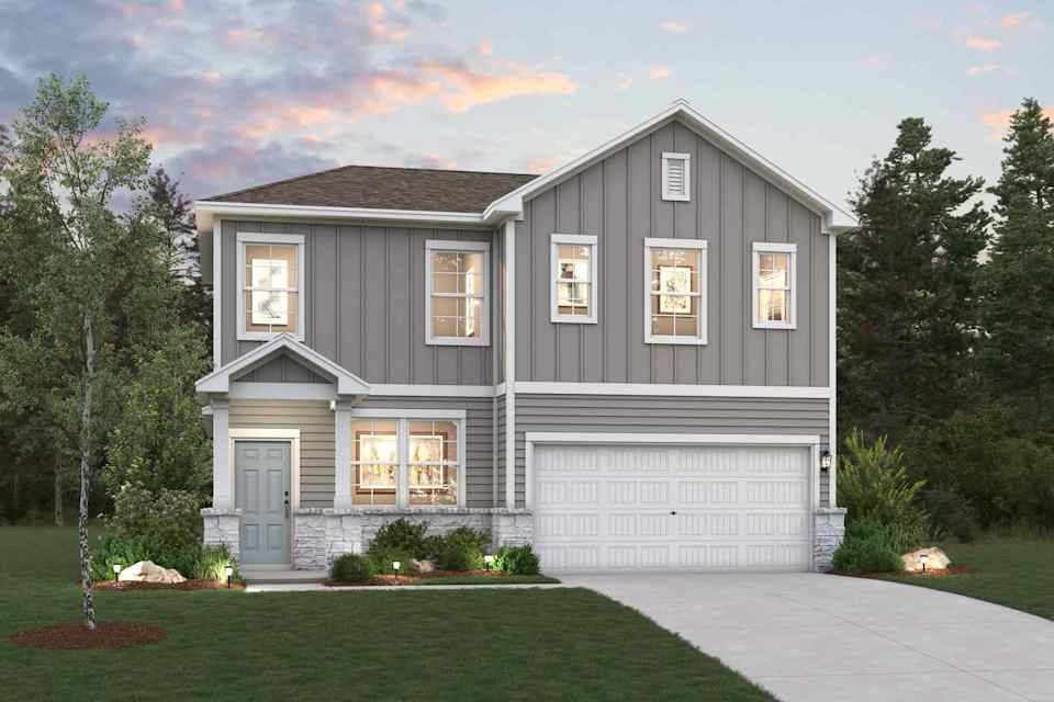 A house with a garage.