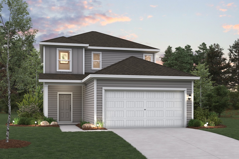 A house with a garage.