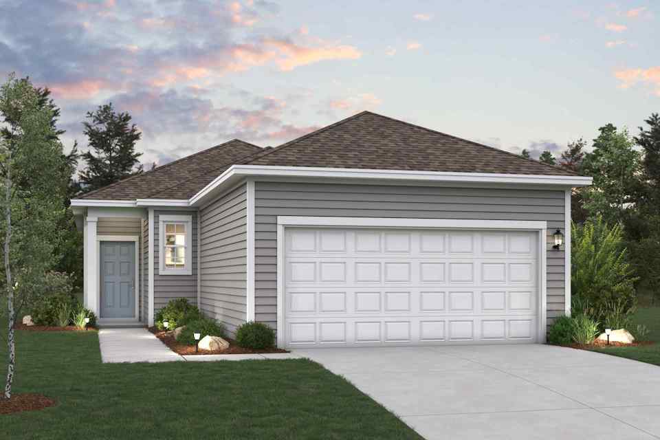 A house with a garage.