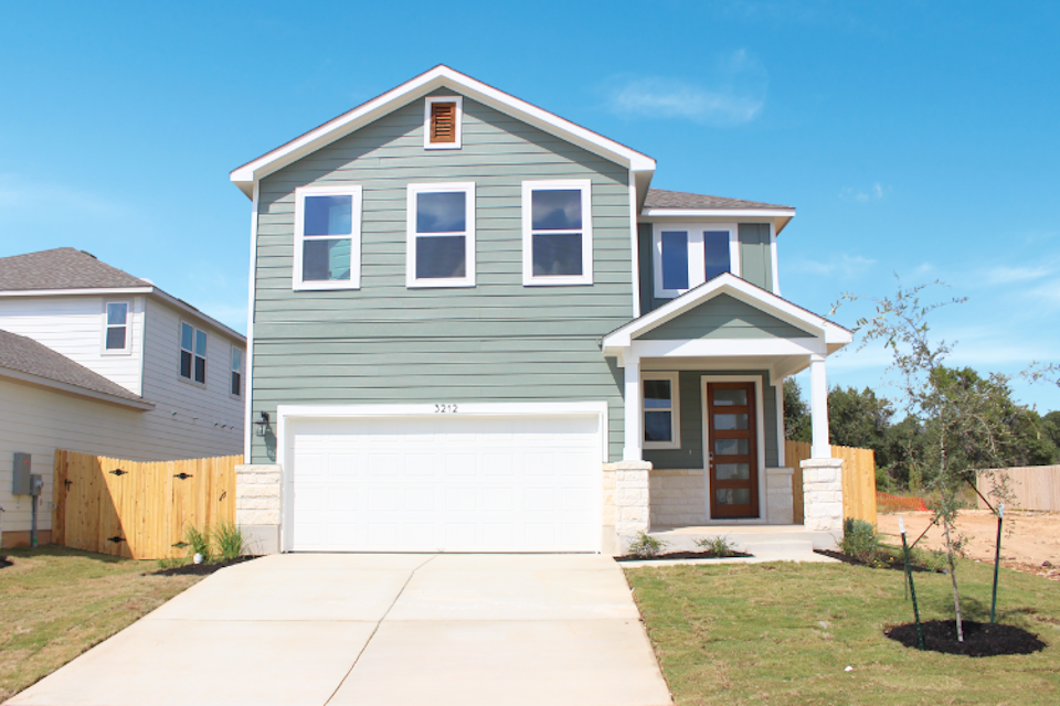 A house with a garage.