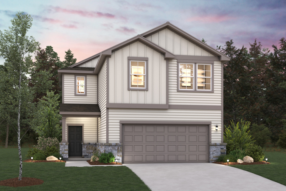 A house with a garage.