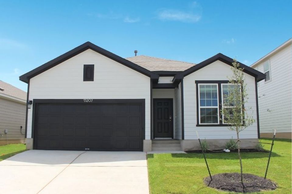 A house with a garage.