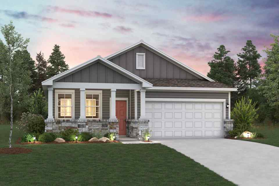 A house with a driveway.