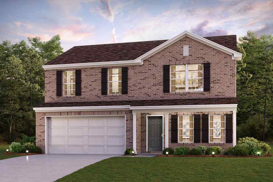 A house with a garage.