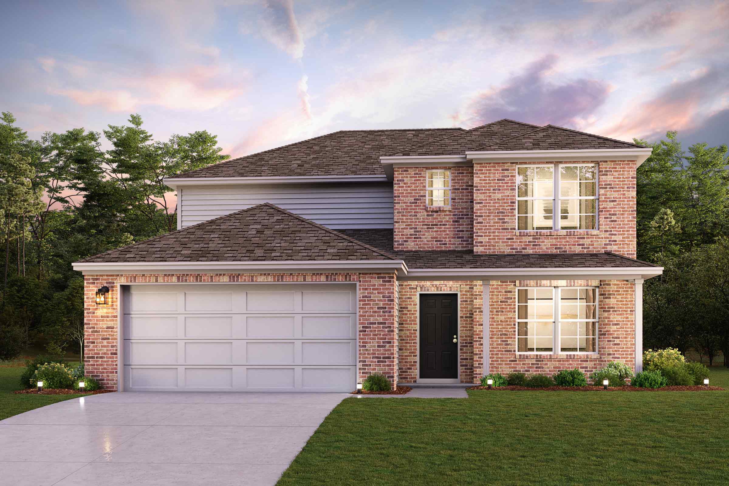 A house with a garage.