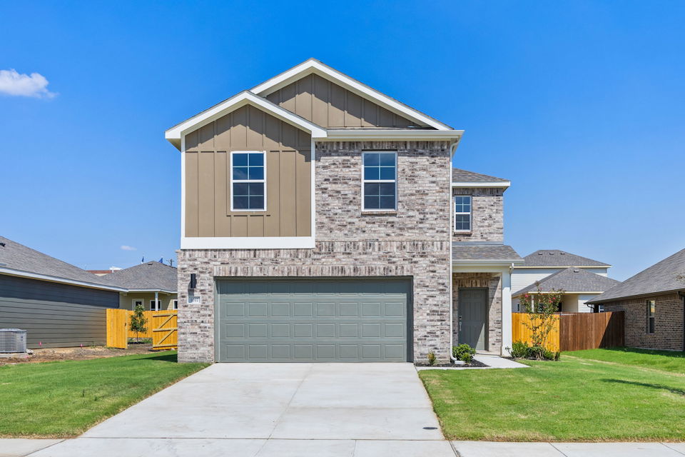 A house with a garage.