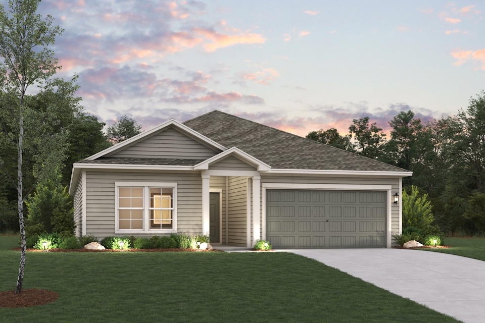 A house with a driveway.