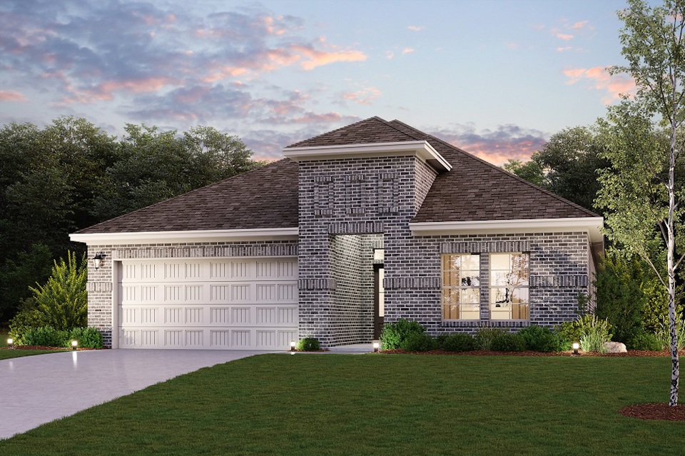 A house with a large front yard.