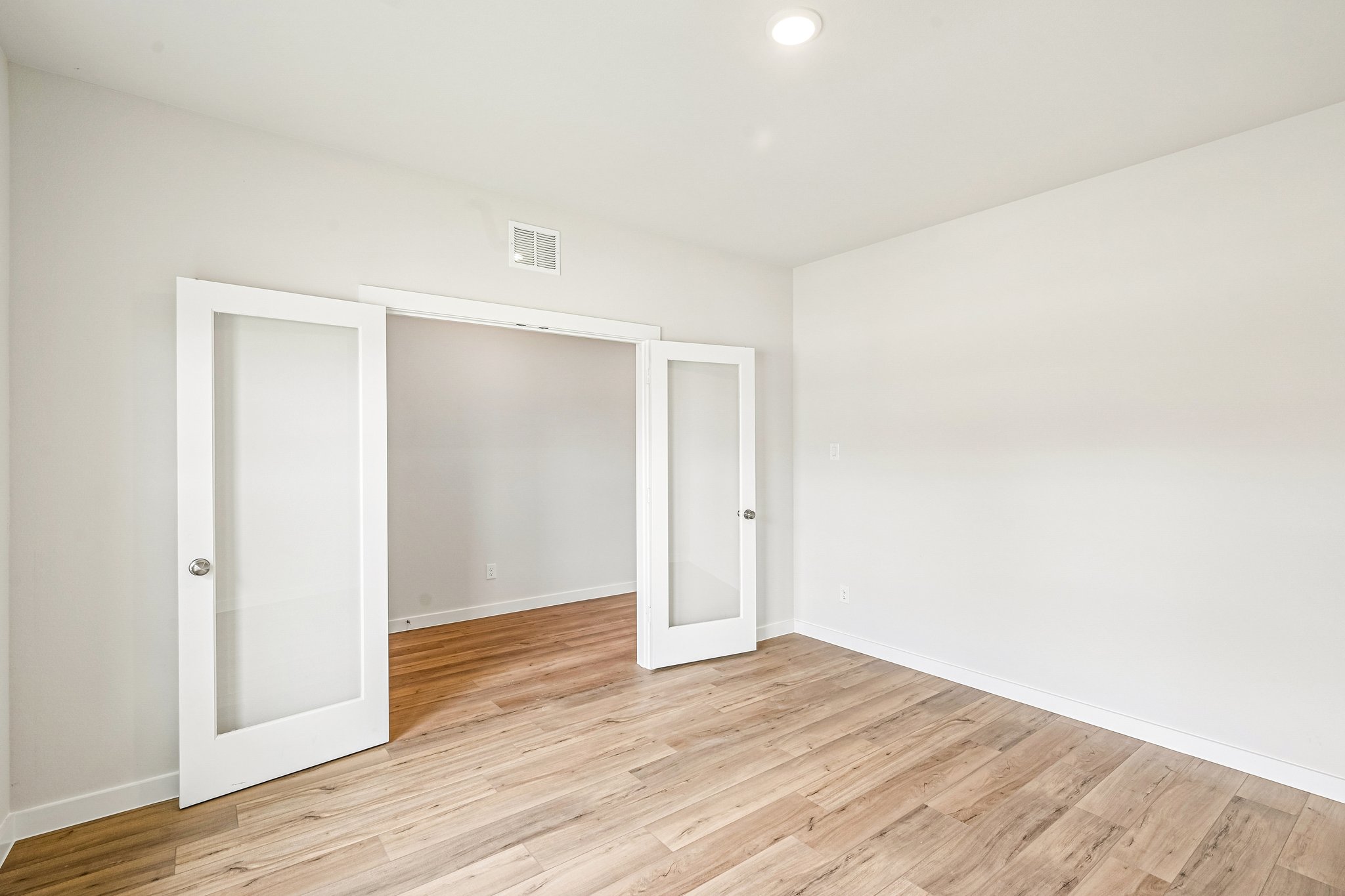 A room with white walls.