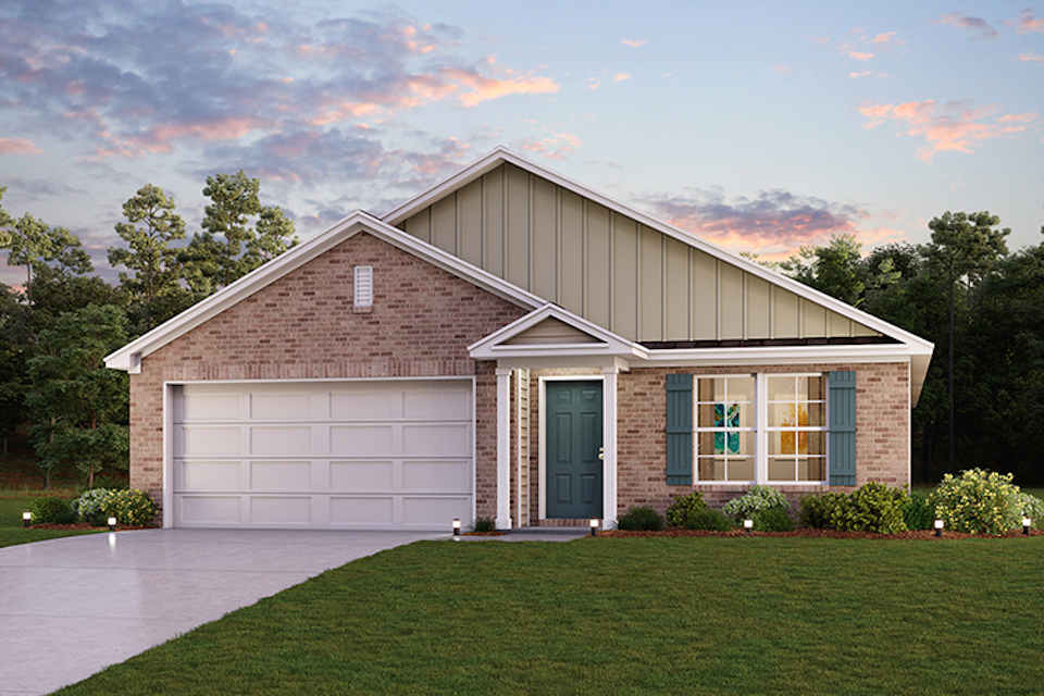 A house with a garage.