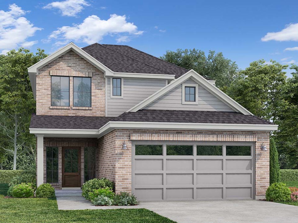 A house with a garage.