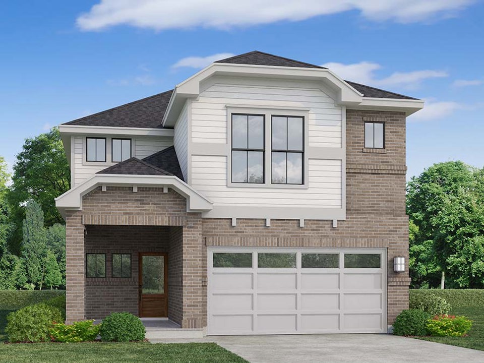 A house with a garage.