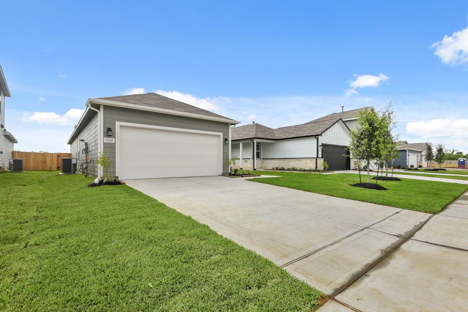 A building with a driveway.