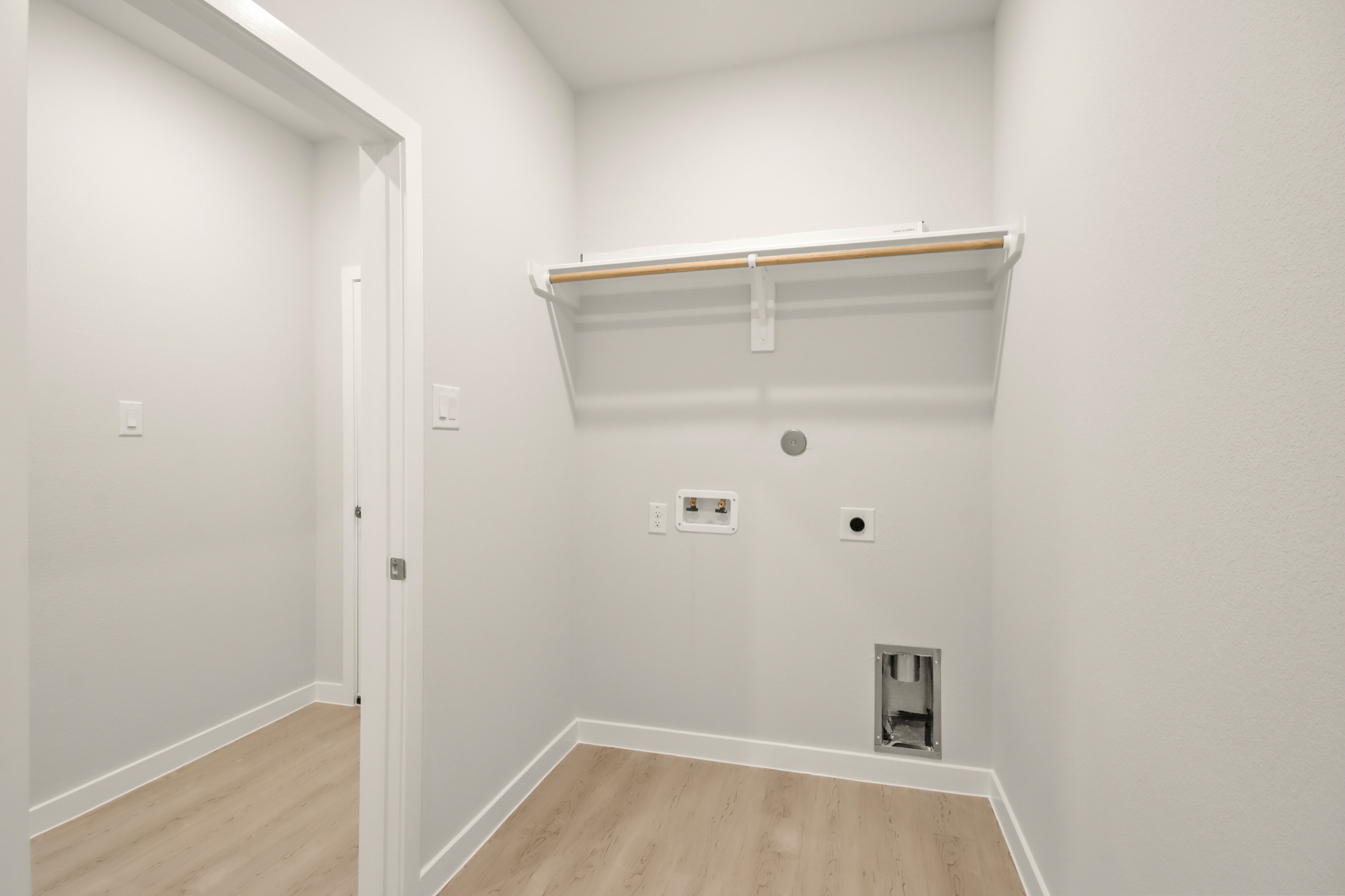 A room with white walls.