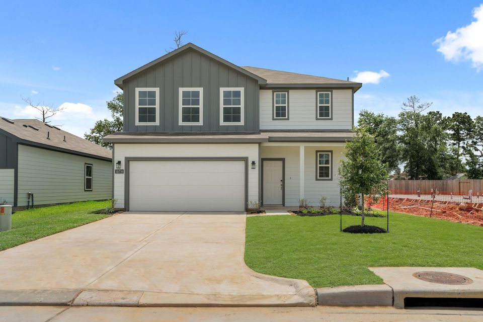 A house with a garage.